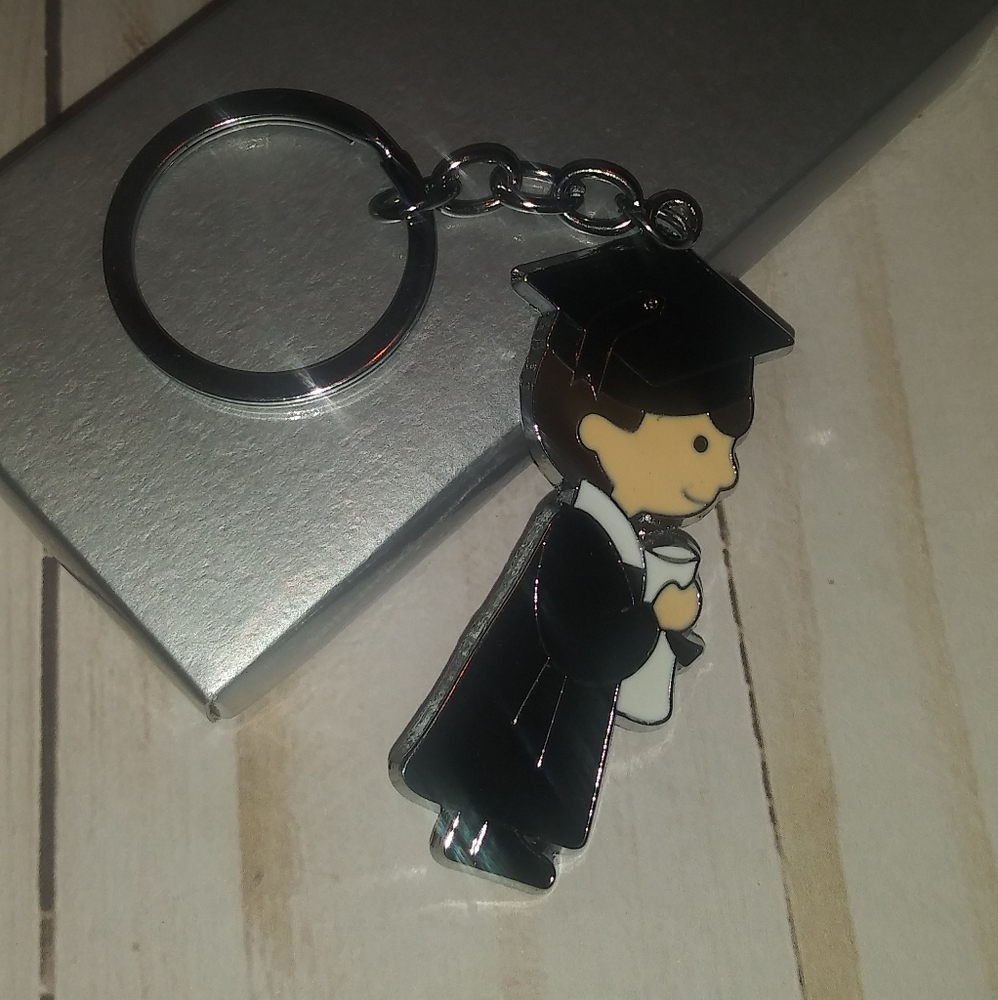 12 Boy Graduation Keychain Favors with box